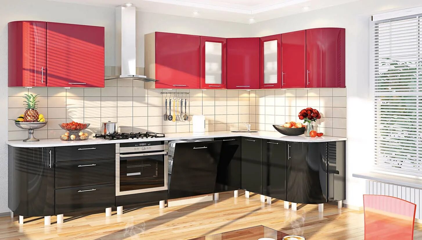 Кухонные гарнитуры фото москва Угловая кухня КХ-166 Хай-Тек за 62 750 руб. купить в Москве Фото, цена и размеры