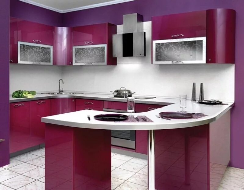 Кухонные гарнитуры фото москва Кухня овальная 51 заказать недорого в Москве - 1Кухонный