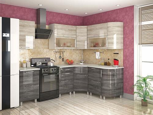 Кухонные гарнитуры фото пенза Кухня ТЭКС Танго Комплект 10 Дуб шале серебро, Дуб шале светлый - 59505 р. - куп