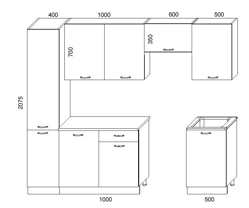 Кухонные гарнитуры фото размеры Кухня Симпл 2500 пластик - купи выгодно в интернет-магазине в Москве