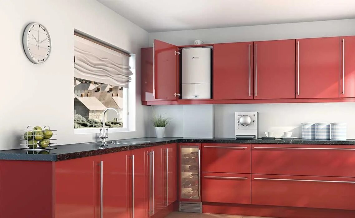 Кухонные гарнитуры фото с котлом Как спрятать газовый котел на кухне? 25 фото Как закрыть кухонным гарнитуром, ид