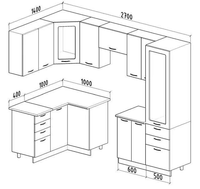 Кухонные гарнитуры фото угловые размеры Размеры кухонных шкафов: оптимальные габариты для уютной кухни