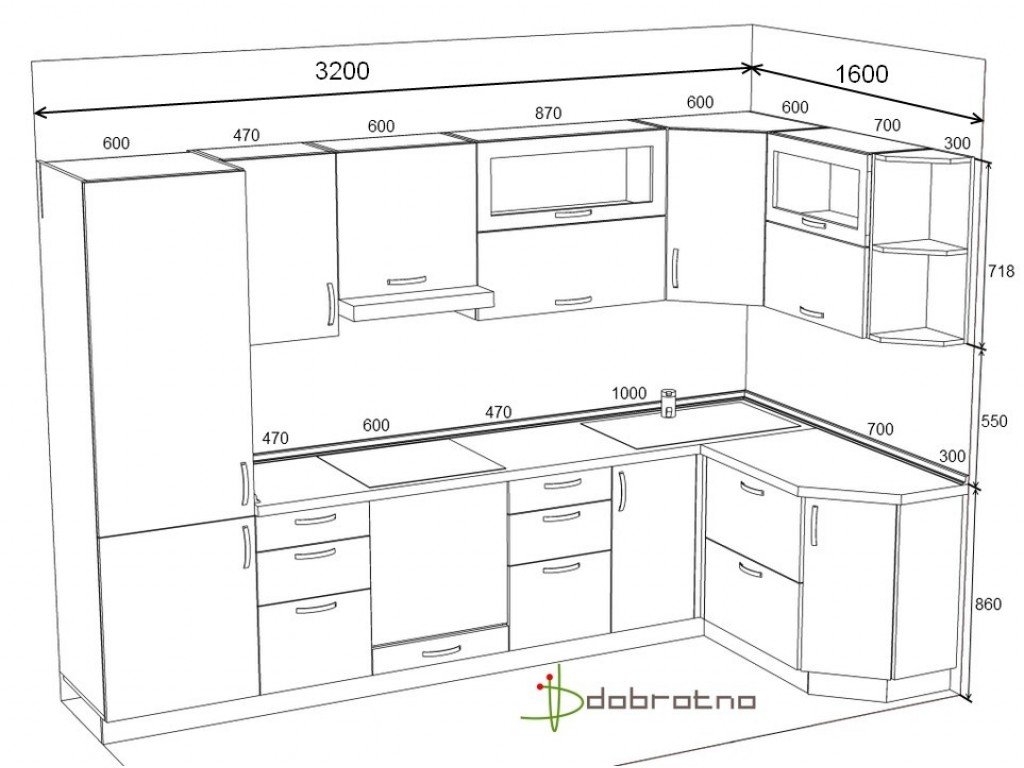 Кухонные гарнитуры фото угловые размеры Как сделать из прямой кухни угловую Bel-Okna.ru