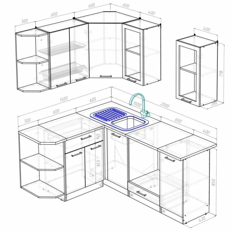 Кухонные гарнитуры фото угловые размеры Кухонный гарнитур Лариса прайм 3 1500х2000 мм Цена 42930 руб. ⭐ MEB96 Екатеринбу