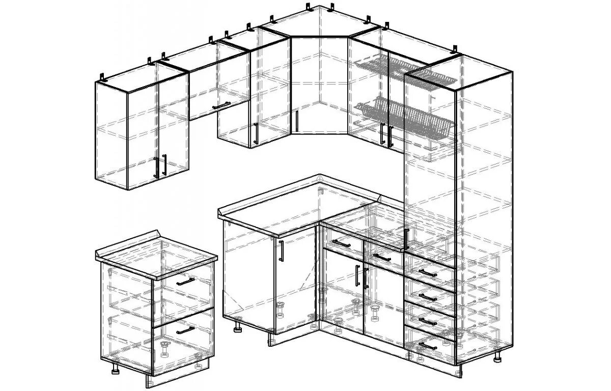 Кухонные гарнитуры фото угловые размеры Композиция ЛИРА-8.1