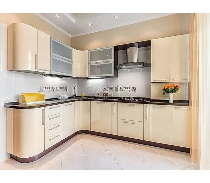 Кухонные гарнитуры фото угловые современные светлые Купить кухню п44т с фасадами софттач на 9,1 кв. м. по цене 20136 руб. от произво