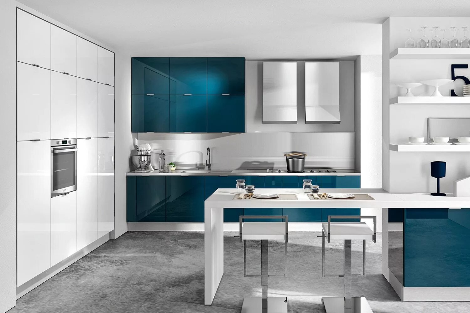 Кухонные гарнитуры фото в тренде Кухня в стиле хай-тек - блог "Hoff Вдохновение"