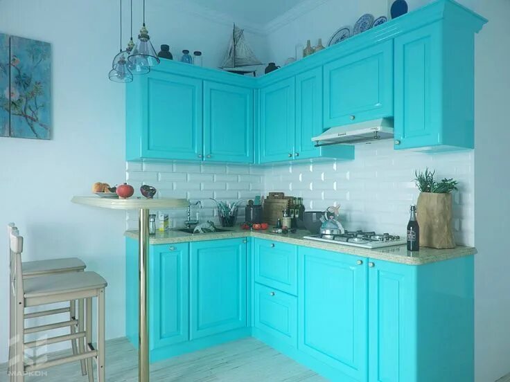 Кухонные гарнитуры голубого цвета фото 15 Impressive Gray and Turquoise Color Scheme Ideas for Your Kitchen (With image