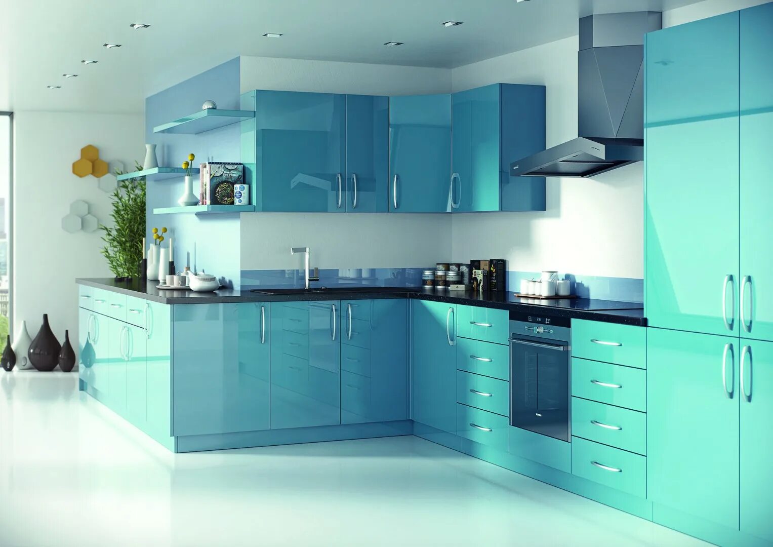 Кухонные гарнитуры голубого цвета фото Кухня Шентюр купить по цене 299 790 руб. с профессиональной сборкой и доставкой 