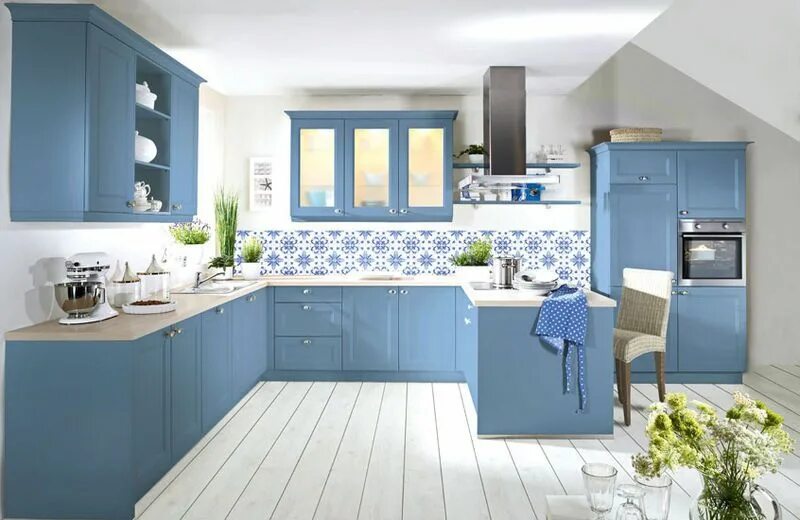 Кухонные гарнитуры голубого цвета фото Home kitchens, Home decor, Home