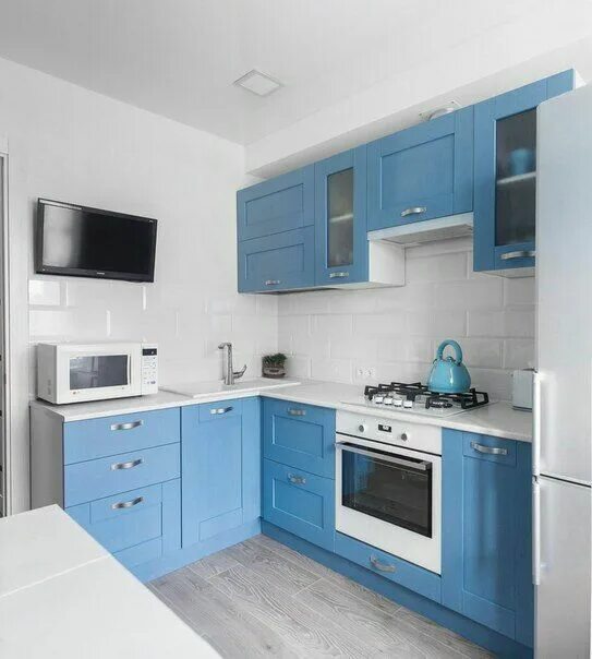 Кухонные гарнитуры голубого цвета фото Top Modular Kitchen Cabinet Color Combination Design Ideas 2022 Home decoration 