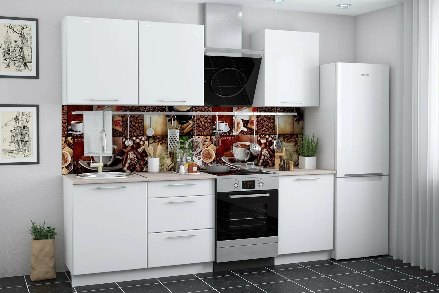 Кухонные гарнитуры хофф каталог цены фото Кухонный гарнитур Ректа 180х210х60 см - купить по цене 0 рублей в интернет-магаз