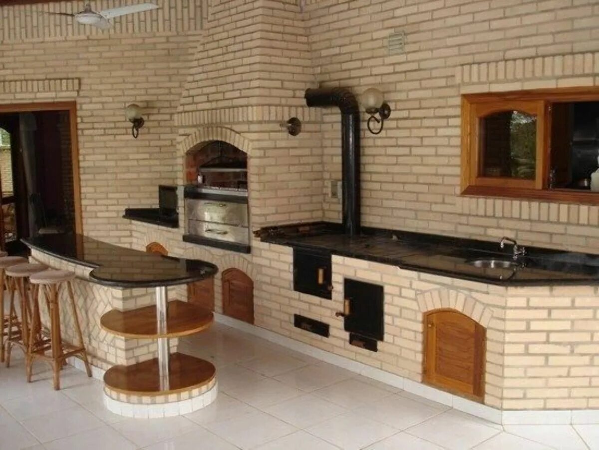 Кухонные гарнитуры из кирпича фото Печь в интерьере Decoración de unas, Casas, Quinchos