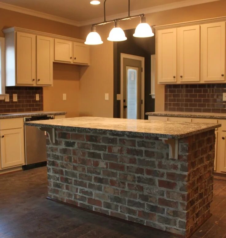 Кухонные гарнитуры из кирпича фото Brick Island Surround Brick kitchen island, Brick kitchen, Kitchen design