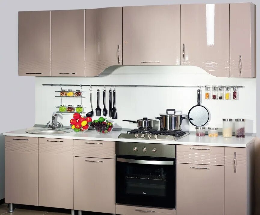 Кухонные гарнитуры капучино фото Кухня Анастасия тип 3 "Капучино Бархан" - заказать в компании "Петербургская Меб