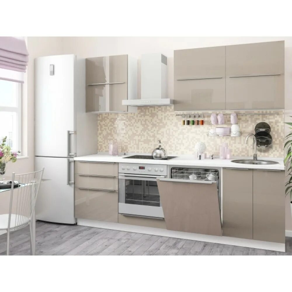 Кухонные гарнитуры капучино фото КУХНЯ ФИЕСТА 01 купить в Svp-mebel.ru Цена 19500 рублей Доставка по Москве и обл