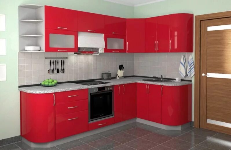 Кухонные гарнитуры картинки фото угловые Модульные угловые кухни: какие размеры бывают у угловых кухонных модулей? Особен