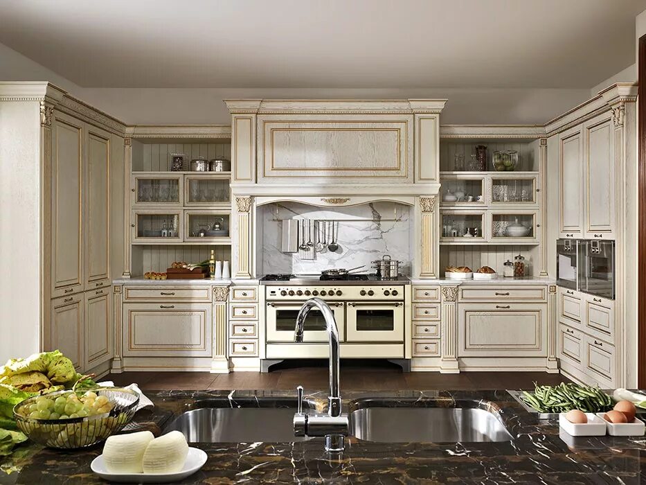 Кухонные гарнитуры классического стиля фото Кухня FM bottega d'Arte Roma из Италии, купить итальянскую кухню FM bottega d'Ar