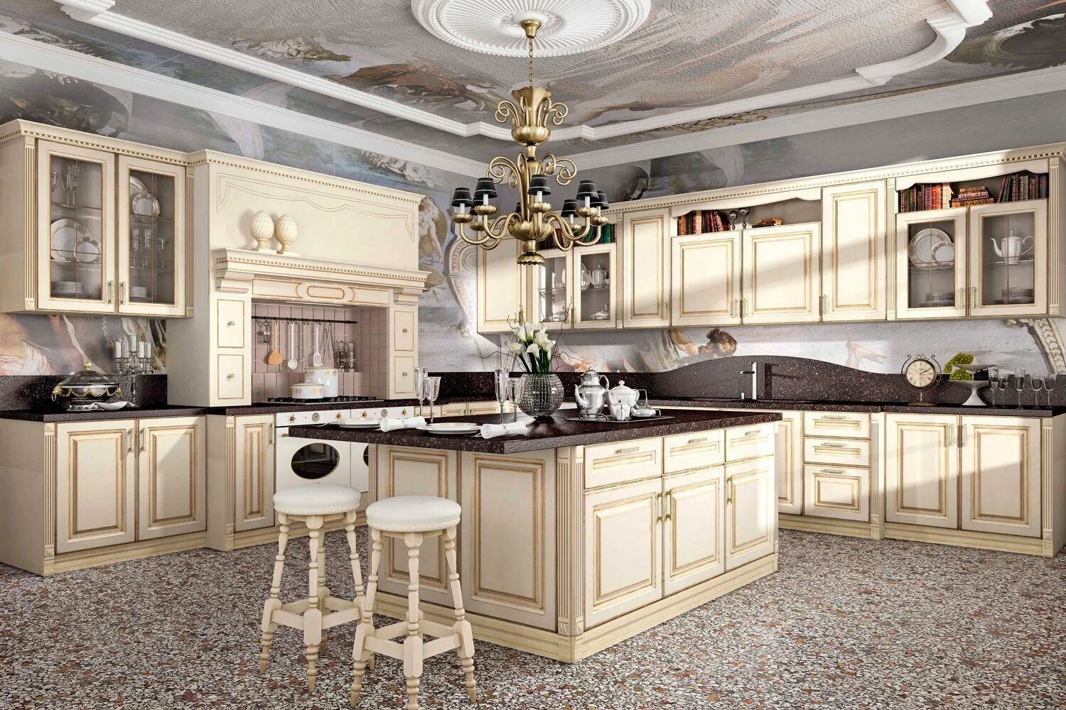 Кухонные гарнитуры классического стиля фото Кухонный гарнитур Луизиана - купить по цене 0 рублей в интернет-магазине Hoff.ru