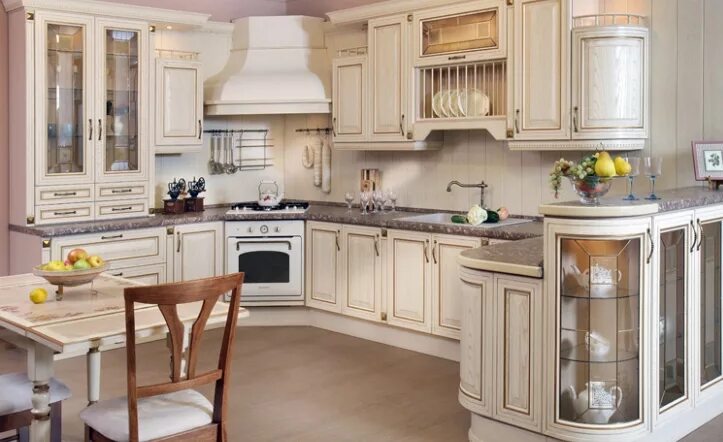 Кухонные гарнитуры классика фото угловые Блог компании Атмосфера Кухонные вытяжки