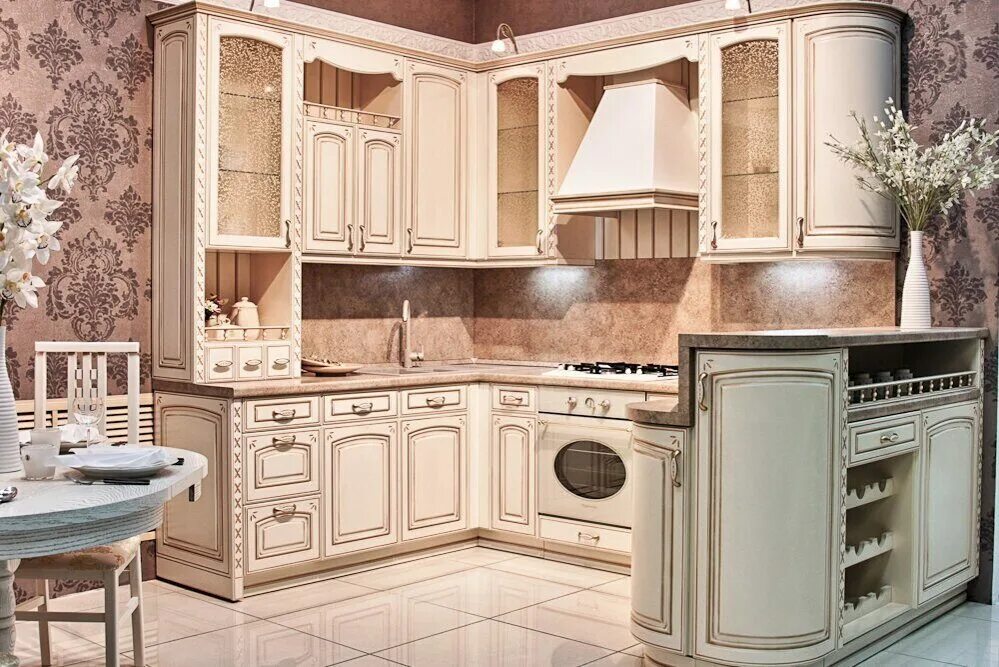 Кухонные гарнитуры классика фото угловые Кухня классика угловая: классические угловые кухни (фото)