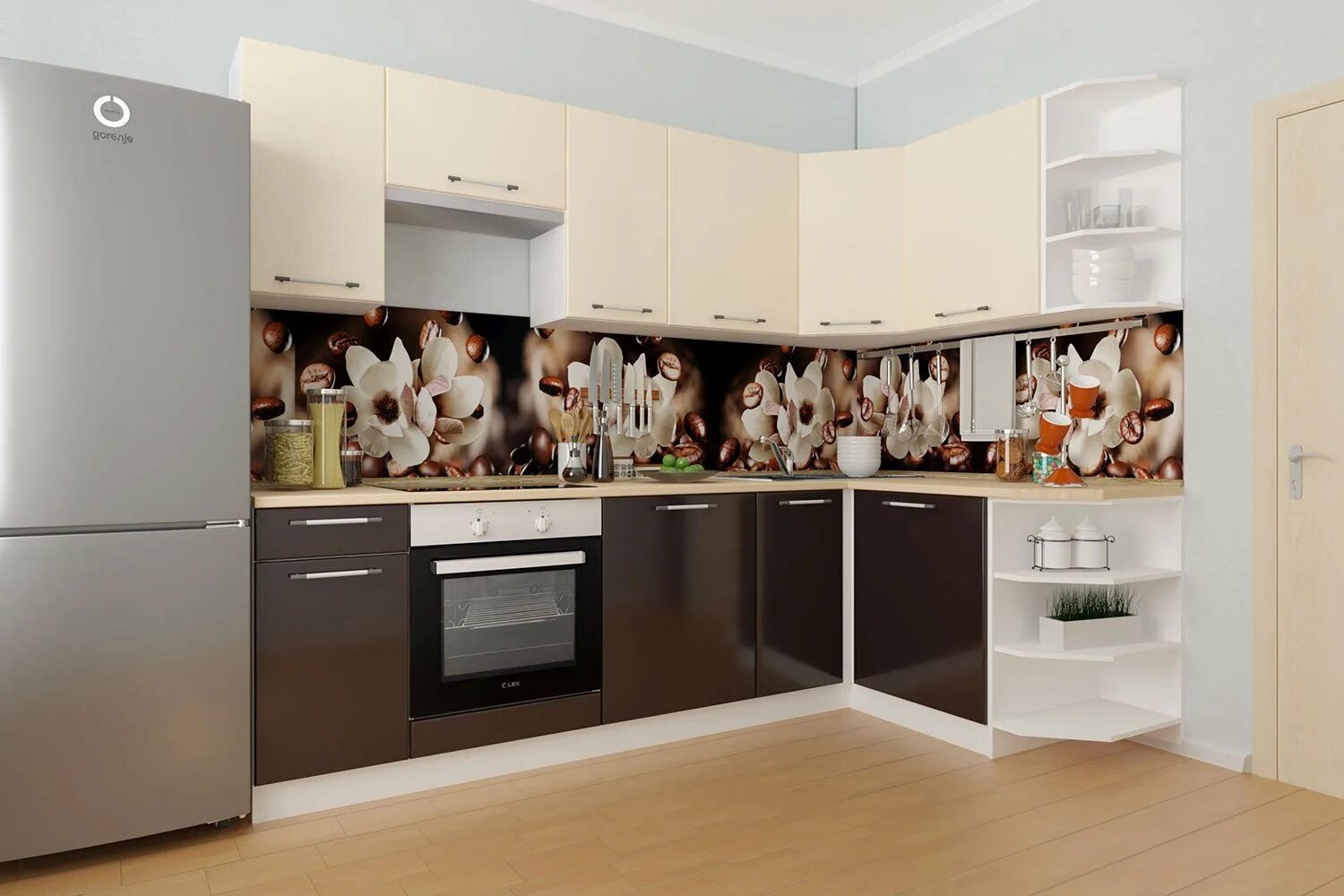 Кухонные гарнитуры кофе с молоком фото Кухни угловые хофф каталог фото: найдено 89 картинок