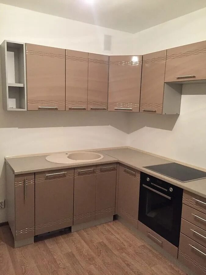 Кухонные гарнитуры кофе с молоком фото Модульная кухня Мокко , 3 цвета фасада на выбор