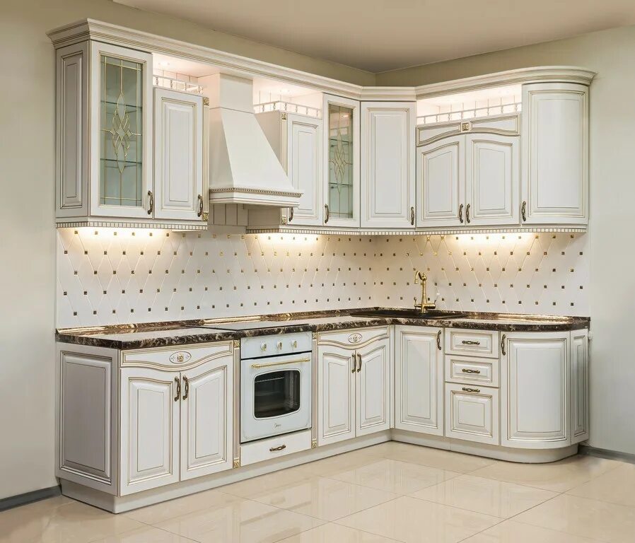 Кухонные гарнитуры краснодар фото цены Кухня Эсмеральда на закакз в Жуковском ❑ Глафира мебель