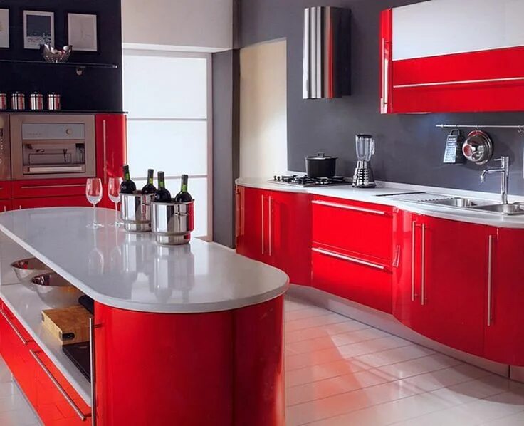 Кухонные гарнитуры красного цвета фото Кухни в красном цвете Cuisine.in.ua Interior design kitchen, Kitchen interior, M