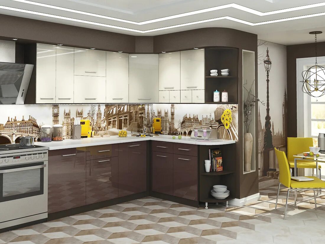 Кухонные гарнитуры красноярске фото цены Кухонный гарнитур № 6 МДФ от производителя НКМ в Красноярске Мебель для дома