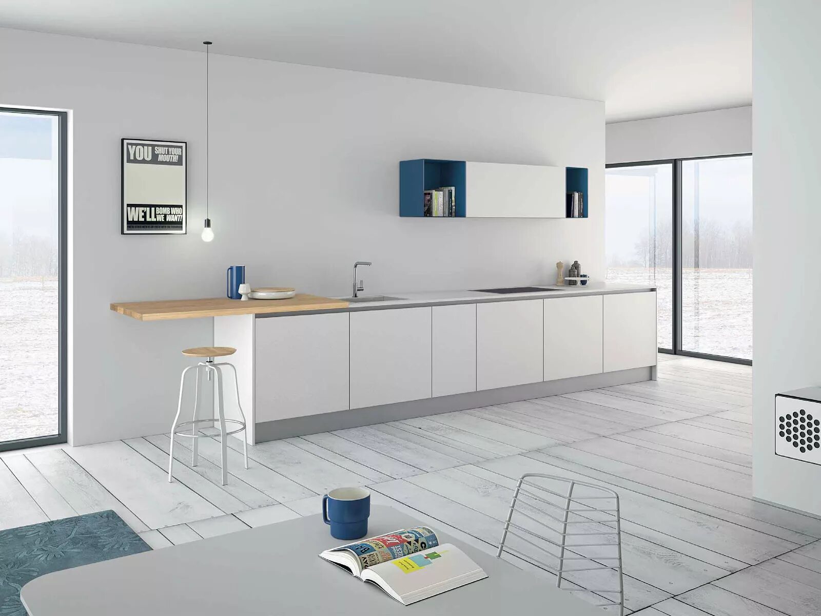 Кухонные гарнитуры минимализм фото Итальянская кухня ASPEN 08 фабрики DOIMO CUCINE - Ital-Collection