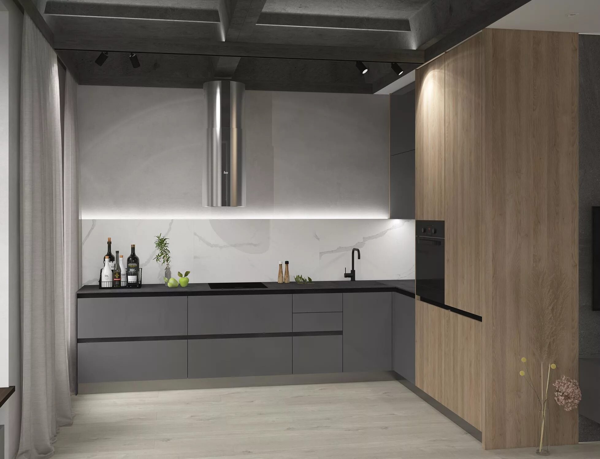 Кухонные гарнитуры минимализм фото Кухня лофт минимализм - 4sofa.ru