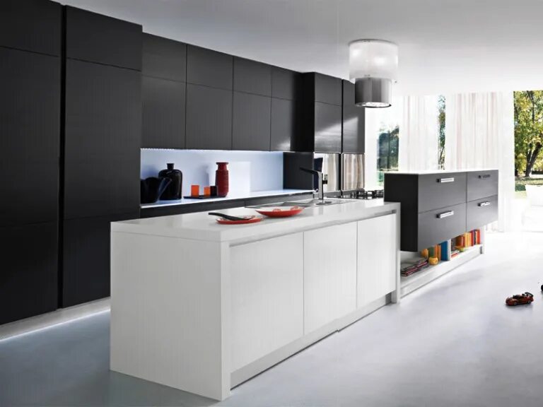 Кухонные гарнитуры минимализм фото Функциональность и эстетика: современные эмалированные кухни в стиле модерн Стат