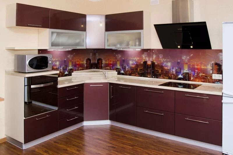 Кухонные гарнитуры на заказ фото Кухня Бордо глянец - купить в Екатеринбурге в интернет-магазине "Неруто-Мебель"