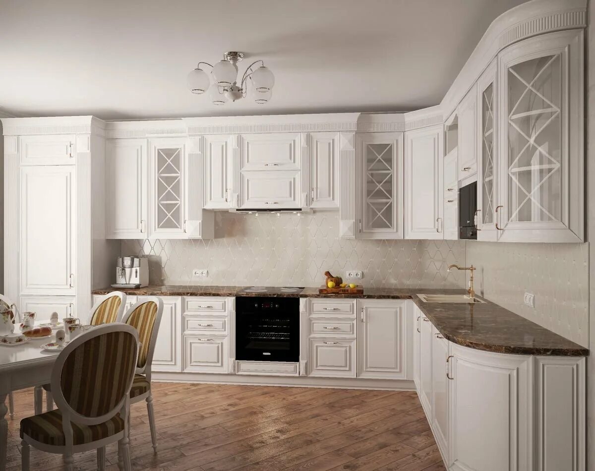 Кухонные гарнитуры неоклассика фото Кухня в стиле неоклассика Пиррет Корпусная и кухонная мебель на заказ по низким 