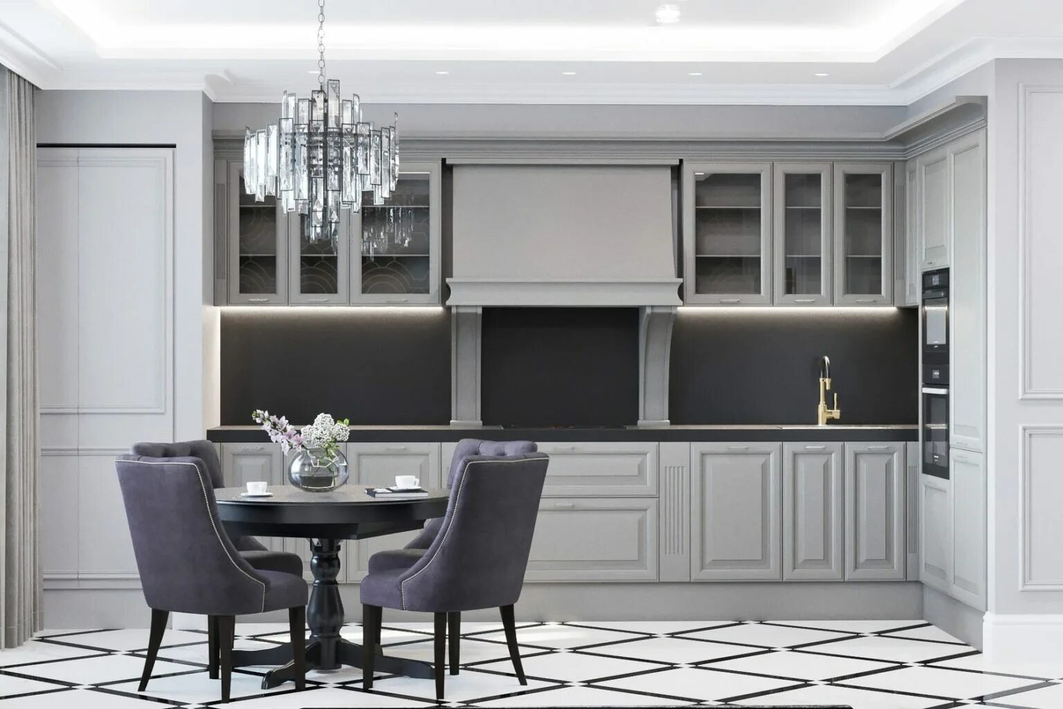 Кухонные гарнитуры неоклассика фото Кухня в стиле неоклассика: 120 фото и правила оформления дизайна