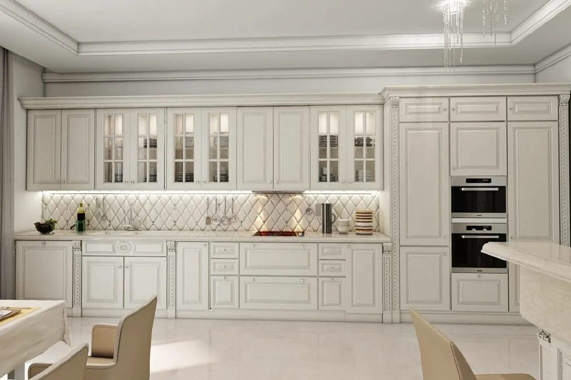 Кухонные гарнитуры неоклассика фото Дизайн белой кухни: 350 фото в интерьере, идеи для проекта и рекомендации - ArtP