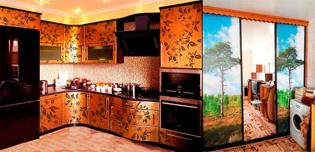 Кухонные гарнитуры обклеенные пленкой фото Оклеить мебель пленкой поменять цвет - 4sofa.ru