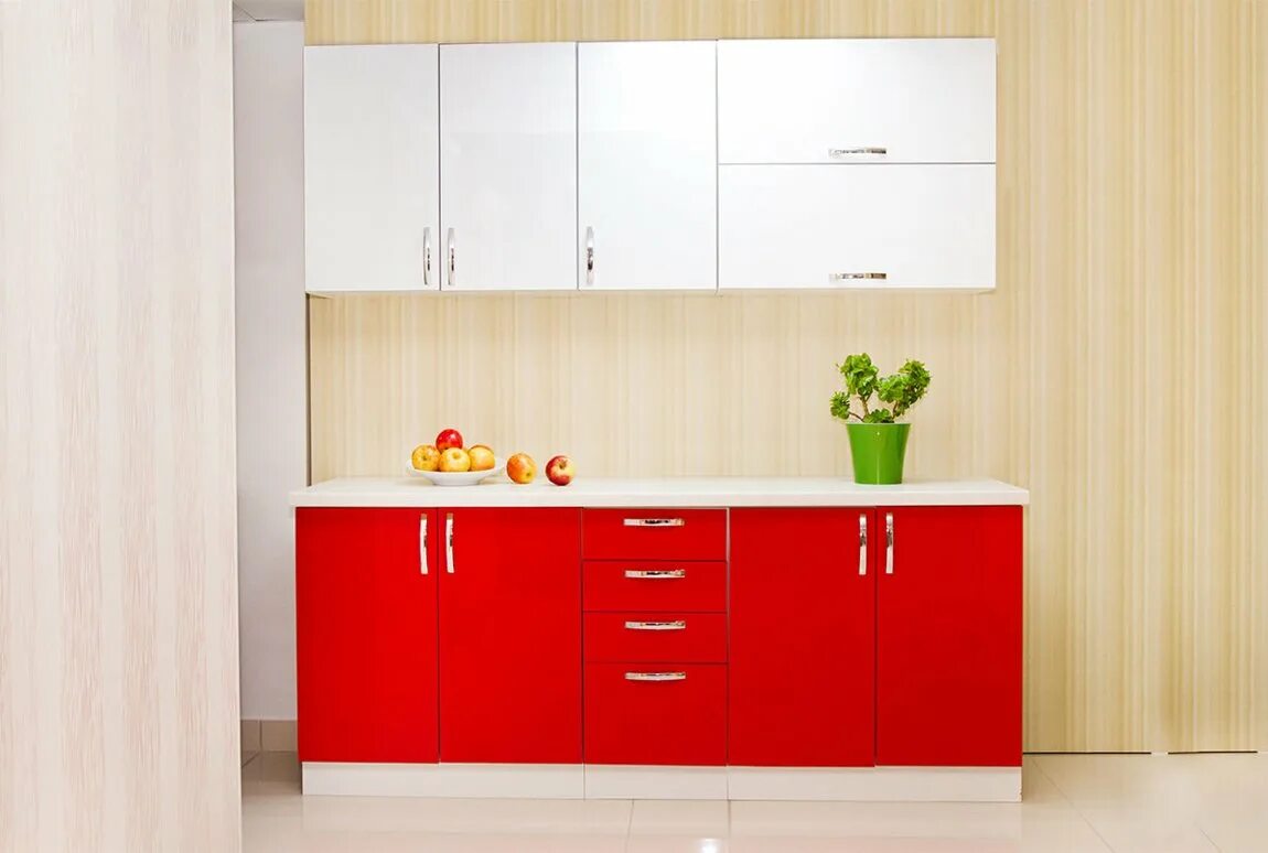 Кухонные гарнитуры примо фото Bucatarie Primo Lux 2.0 (Rosu - Alb-Negru) de la producator 5513 Lei