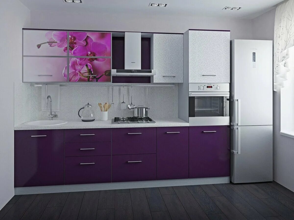 Кухонные гарнитуры примо фото Дизайн стильной, современной, однорядной, прямой кухни: с холодильником, советы 