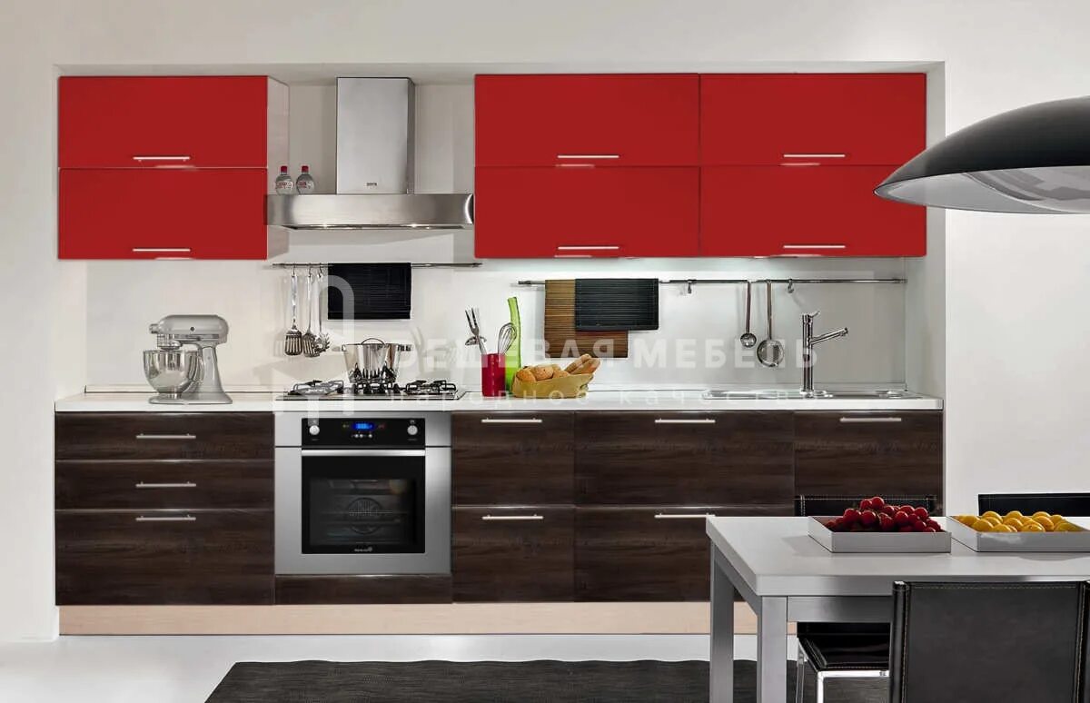 Кухонные гарнитуры прямые фото и цены Кухня по индивидуальным размерам прямой формы - "Стайл арт.60"