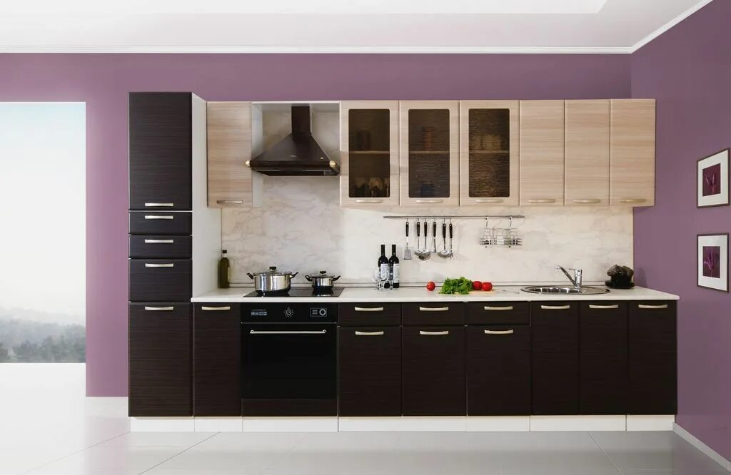 Кухонные гарнитуры прямые фото и цены Кухня со стеклянными фасадами: достоинства и преимущества! Виды стеклянных кухон