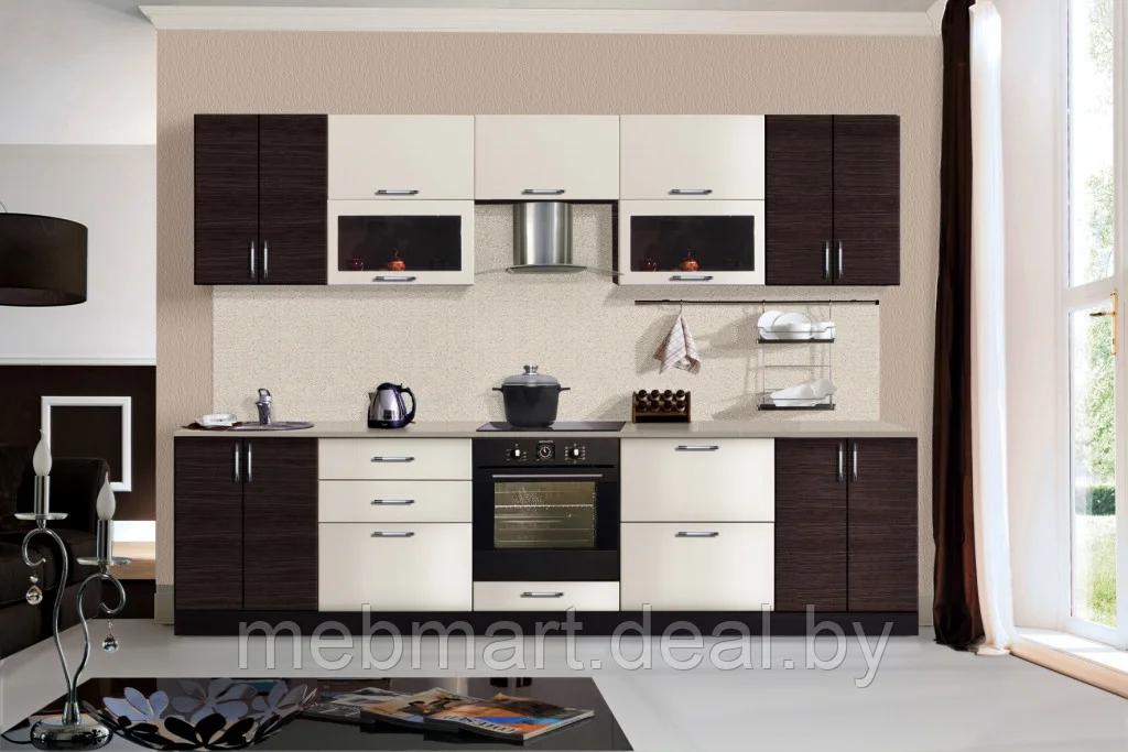 Кухонные гарнитуры прямые фото и цены Кухня Мокко