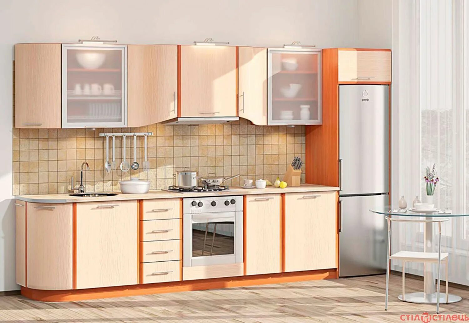 Кухонные гарнитуры размеры и цены фото ᐉ Кухня Софт - КХ69 - купити за найкращою ціною в Києві, Дніпрі, Одесі, Львові, 