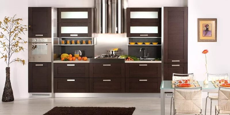 Кухонные гарнитуры с пеналом фото Кухонный гарнитур Куантро - купить в Перми в интернет-магазине 59-mebel.ru