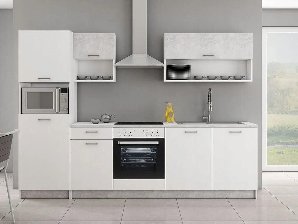 Кухонные гарнитуры с пеналом фото Купить Кухонная мебель Мика Л - комплект кухонной мебели: отзывы, фото и характе