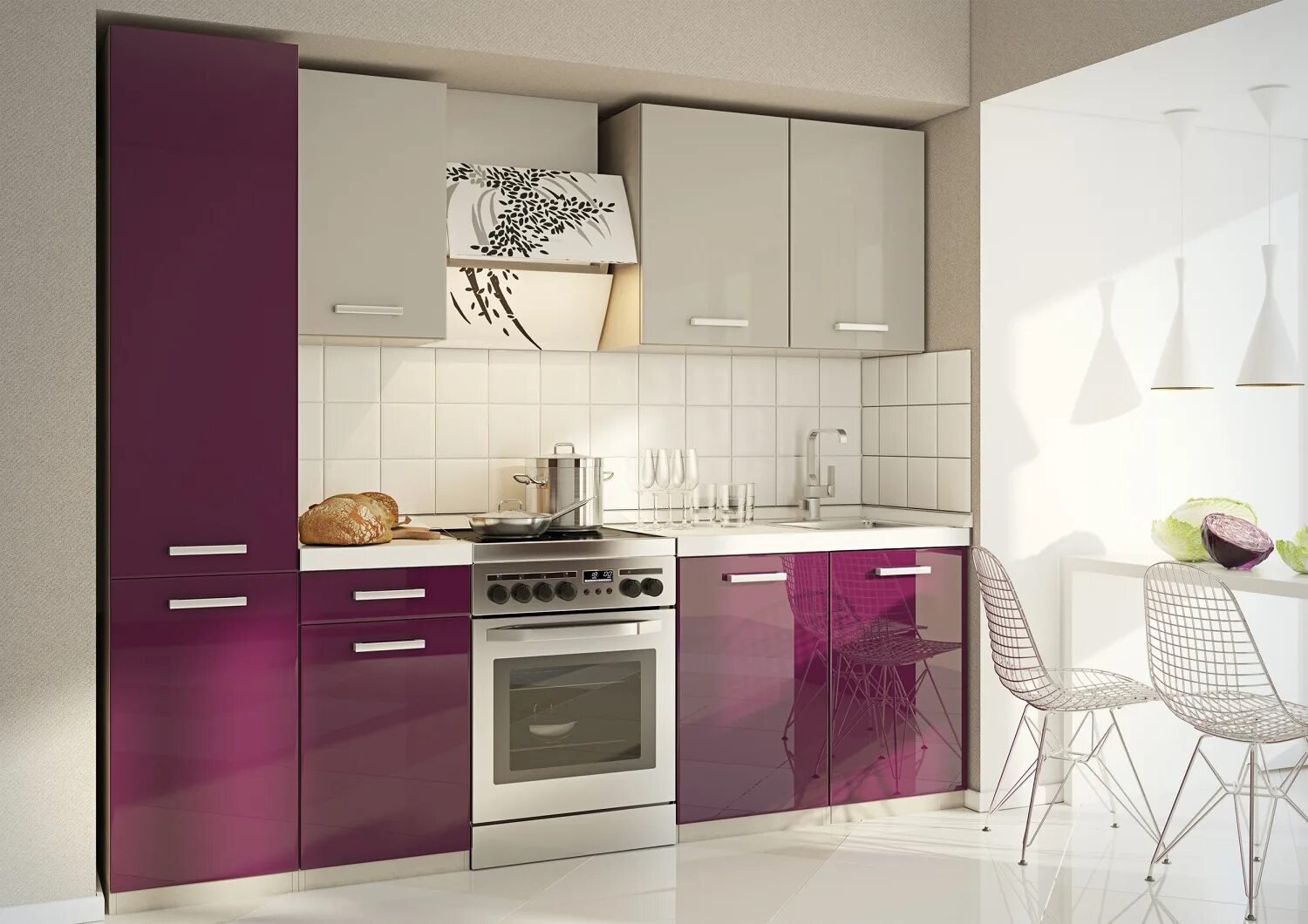 Кухонные гарнитуры с пеналом фото Кухонный гарнитур Барбара 3 со столешницей - купить с доставкой, цена в Первый Г