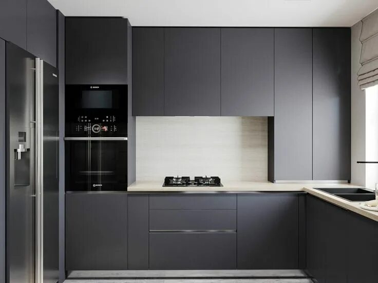 Кухонные гарнитуры серого цвета дизайн фото 2 Modern Homes the Use Grey for a Calming Effect Modern kitchen design, Kitchen 