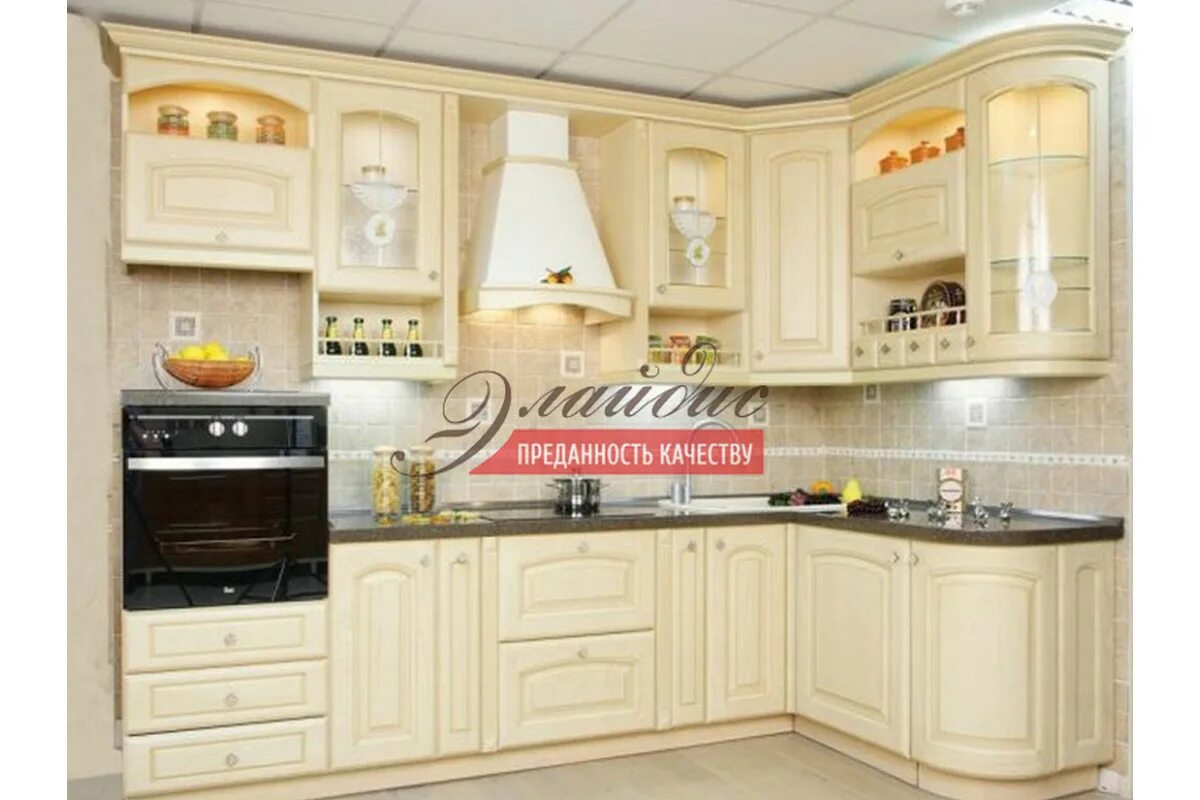 Кухонные гарнитуры слоновая кость фото Кухня "Изабель" - Купить в интернет магазине мебели "Элайдис"