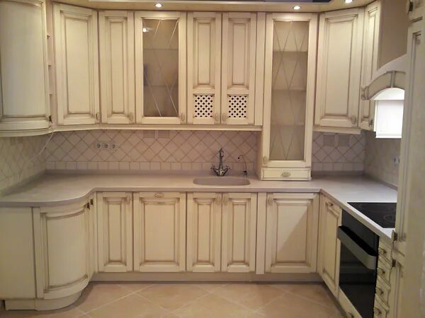 Кухонные гарнитуры слоновая кость фото Кухня Цвета Слоновой Кости (80 Интерьеров Цвета Айвори)